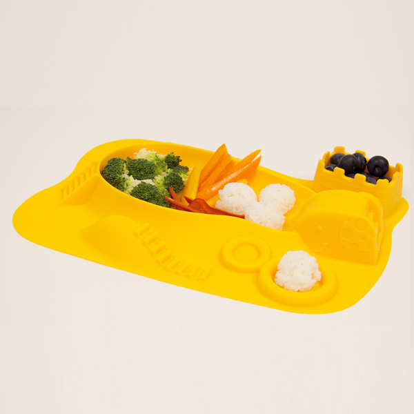 Παιδικό Πιάτο σιλικόνης με δραστηριότητες amusemat Marcus & Marcus Κίτρινος Ασφαλές με δραστηριότητες καμηλοπάρδαλη αντιολισθητικό