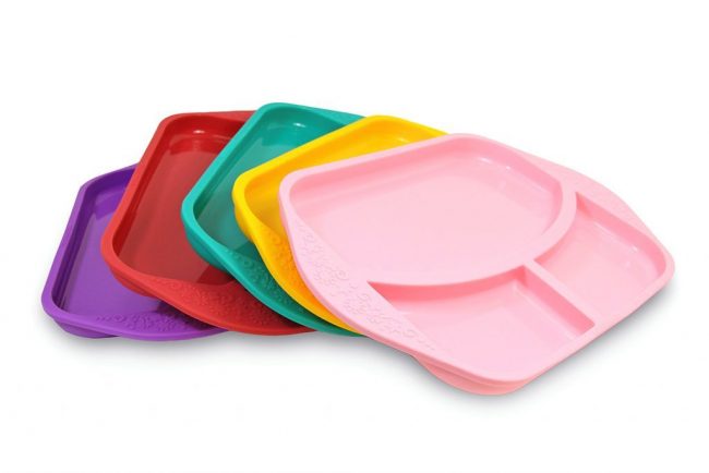 Παιδικό Πιάτο divided φαγητού σιλικόνης με χωρίσματα Ροζ Marcus & Marcus ροζ Ασφαλές, εύκαμπτο, αντιολισθητικό