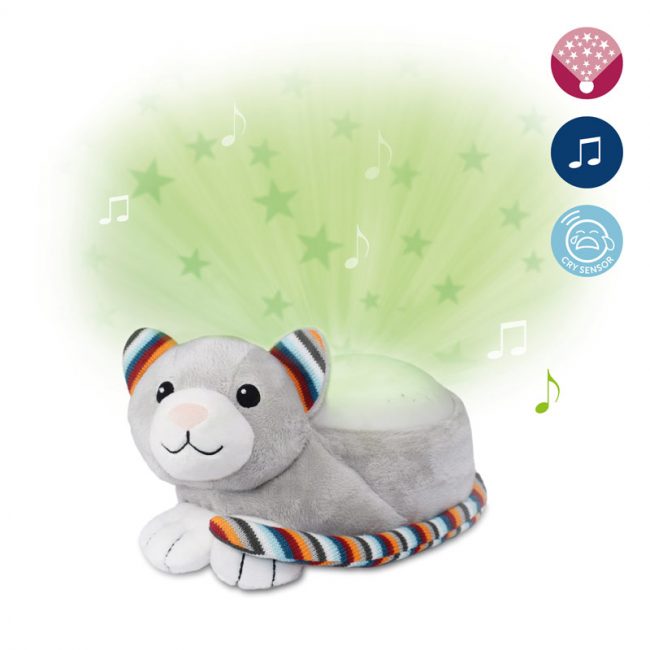 Γάτα Kiki βρεφικός Προτζέκτορας με χτύπο καρδιάς λευκό ήχο μελωδία ZAZU Συσκευή προβολής