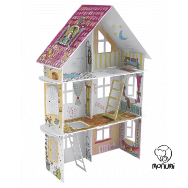 Σπιτάκι XXL Spring House MoNumi από 3D Λευκό χαρτόνι Ζωγραφικής Χάρτινες Κατασκευές