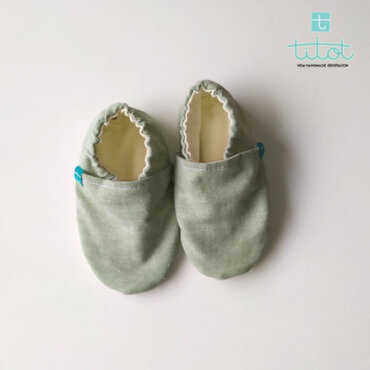 Βρεφικά Παπούτσια Αγκαλιάς Crawl Καμβάς Μέντας baby run Χειροποίητα 24-36 Mηνών | TiTot Νο 24