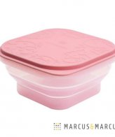 Ροζ Βρεφικό Μπολ Πτυσσόμενο με καπάκι Φαγητοδοχείο σιλικόνης Marcus & Marcus